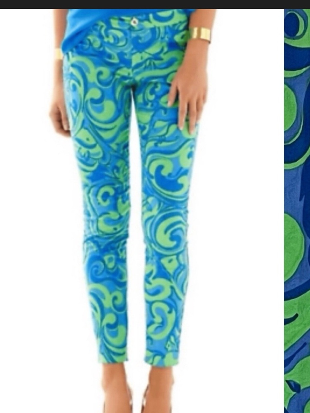 Lilly Pulitzer Kelly Ankle Pant "Canopy Green I'm No Angel Swirl Disco Artsy"